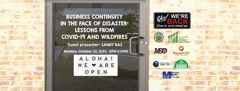 Event flyer: BUSINESS CONTINUITY IN THE FACE OF DISASTER